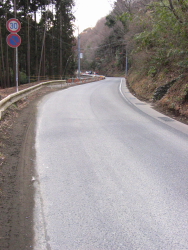 歩道が無いのであるきづらい