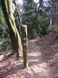 右手前方向の男坂をパスして