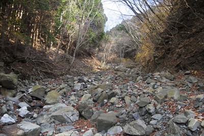 沢の上部。このまま真っ直ぐ登っ...