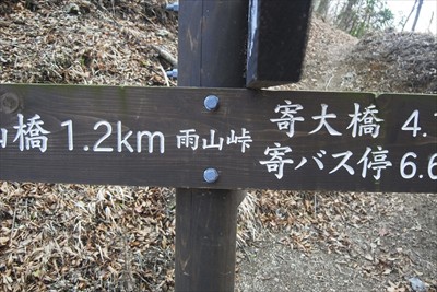 ここが雨山峠。ベンチがひとつあ...