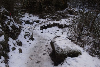 ・・・突然雪道に・・・。...