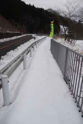 やっぱり、歩道は雪がいっぱい・...