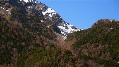 上の写真の右側の鞍部を回り込ん...