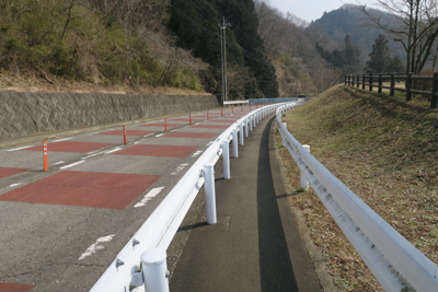 この道はちゃんと歩道があるので...